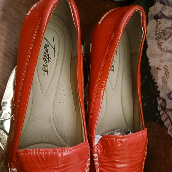 Trotters Leather Orange loafer shoes New!,Size 10W, 🥿Vintage Gift.🎁 💝 - Picture 15 of 16
